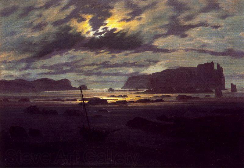 Caspar David Friedrich Northern Sea in the Moonlight Norge oil painting art